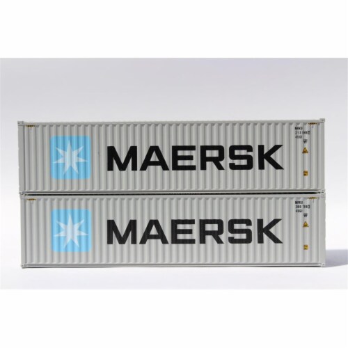 Jacksonville Terminal JTC405163 40 ft. N Scale Maersk High Cube Model Container - Pack of 2 Perspective: front