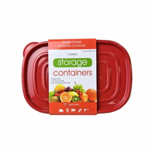 Kole Imports HC525-12 Plastic Food Container with 2 Sections - Pack of 12 Perspective: front