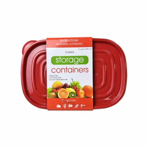 Kole Imports HC525-18 Plastic Food Container with 2 Sections - Pack of 18 Perspective: front