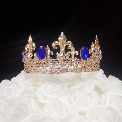 Tian Sweet 34039GD-RB 7.8 oz Fleur De Lis King Gold Crown Cake Topper -  Royal Blue, 1 - Kroger