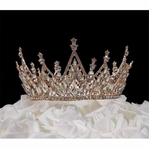Tian Sweet 34044-RG 8.6 oz Large Queen Crown Cake Topper - Rose Gold Perspective: front