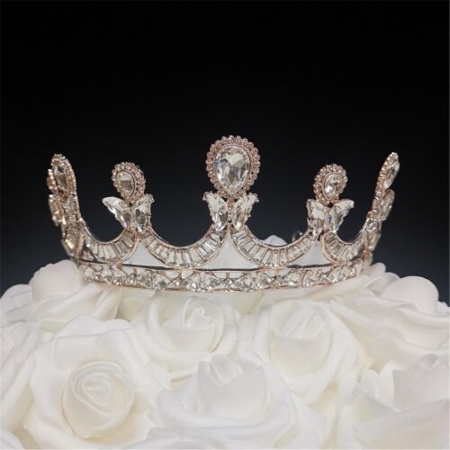 Tian Sweet 37003-RG 0.6 oz Wedding Tiara Cake Topper - Rose Gold Perspective: front
