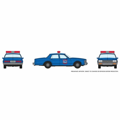 Rapido RAP800013 HO Scale Chevy Impala Canadian National Police Model Car, Blue Perspective: front