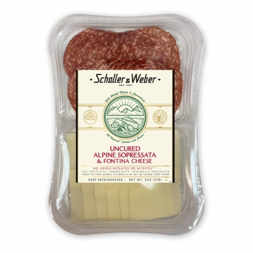 Schaller & Weber™ Uncured Alpine Sopressata & Fontina Cheese Snack Tray Perspective: front