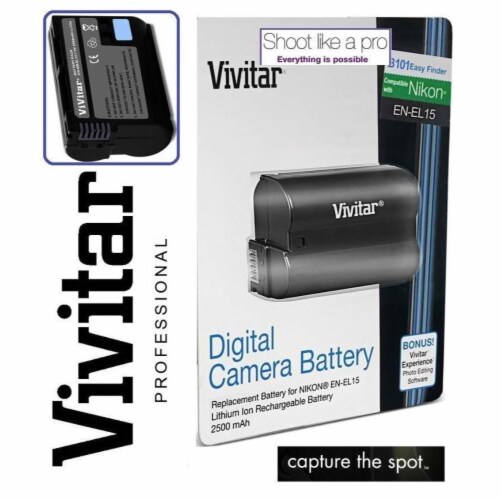 Vivitar Enel15 Replacement Battery For Nikon Digital Slr Cameras, 1