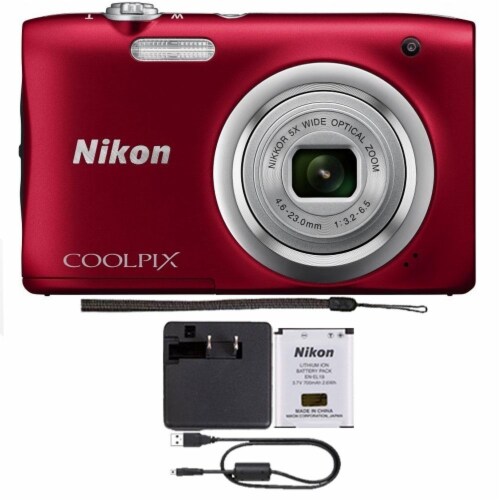 Overblijvend peddelen Sinis Nikon Coolpix A100 20.1mp Compact Digital Camera Red, 1 - Ralphs