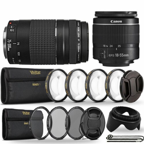 Canon Ef S 18 55mm Iii Lens 75 300mm Lens 58mm Kit For Canon Dslr Cameras 1 Pick N Save