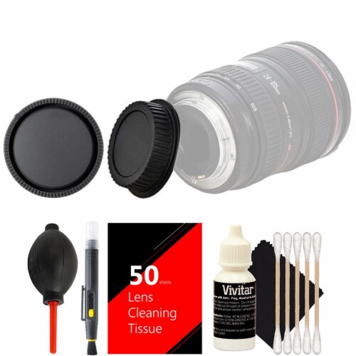 Vivitar Rear & Front Caps + Accessory Kit For Eos Rebel T5 T6 & All Canon Dslr Perspective: front