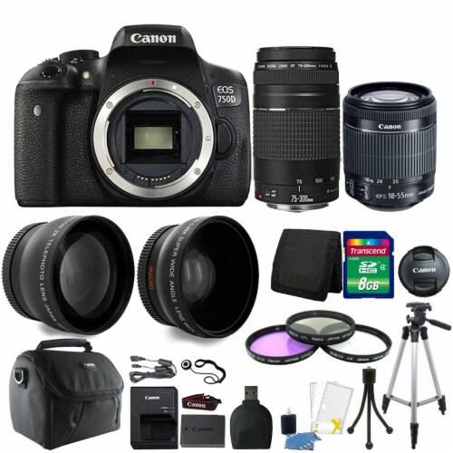 Canon Eos 750d / T6i 24.2mp Dslr Camera + 18-55mm Is Stm + 75