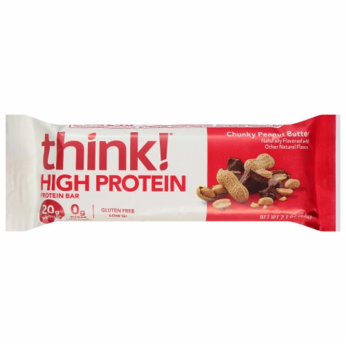 think!® Chunky Peanut Butter Protein Bars Perspective: front