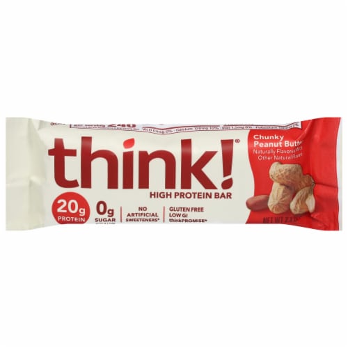 think! Chunky Peanut Butter High Protein Bar Perspective: front