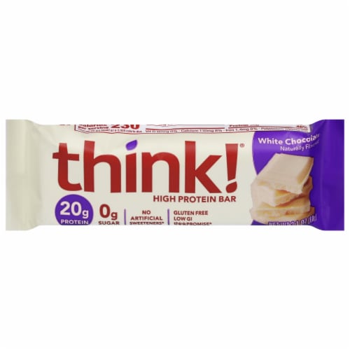 think! White Chocolate High Protein Bar Perspective: front
