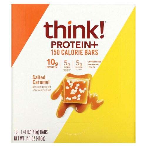 think!® Salted Caramel Protein+ Bars Perspective: front