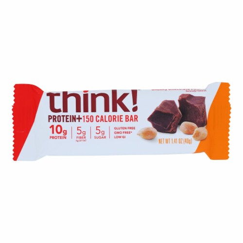 think! Chunky Chocolate Peanut Protein Plus Bar Perspective: front