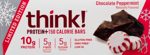thinkThin® Protein+ Limited Edition Chocolate Peppermint Protein Bars 10 Count Perspective: front