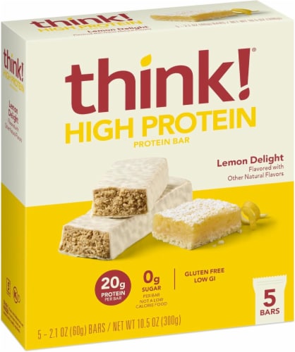 think! Lemon Delight High Protein Bars Perspective: front