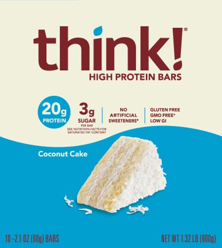 think!® Coconut Cake High Protein Bars Perspective: front