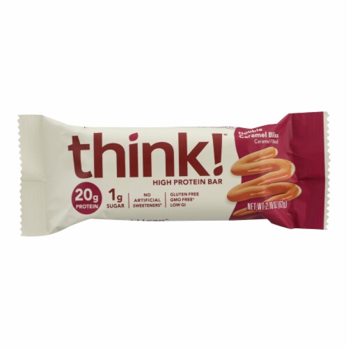 think! Double Caramel Bliss High Protein Bar Perspective: front