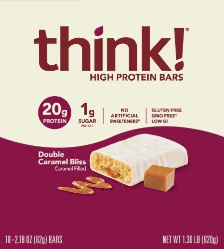 think!® Double Caramel Bliss High Protein Bars Perspective: front