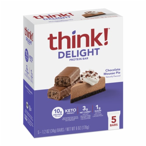 think!® Keto Chocolate Mousse Pie Protein Bars Perspective: front