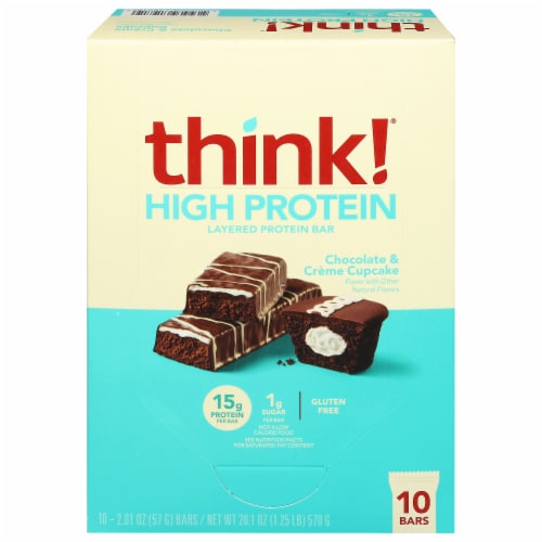 think!® Chocolate & Creme Cupcake Layered Protein Bars Perspective: front