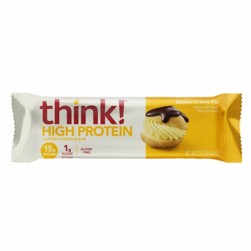 think! Boston Creme Pie High Protein Bar Perspective: front