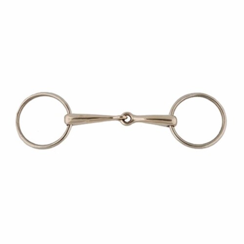 20124-5-1-2 5.5 in. German Silver Loose Ring Snaffle Bit Perspective: front