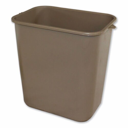 Soft-Sided Wastebasket, 28 qt, Polyethylene, Beige Soft-Sided Wastebasket, 28 qt, Polyethylene, Beige