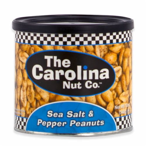 The Carolina Nut Company 12 oz Sea Salt/Pepper Peanuts – Pack of 6