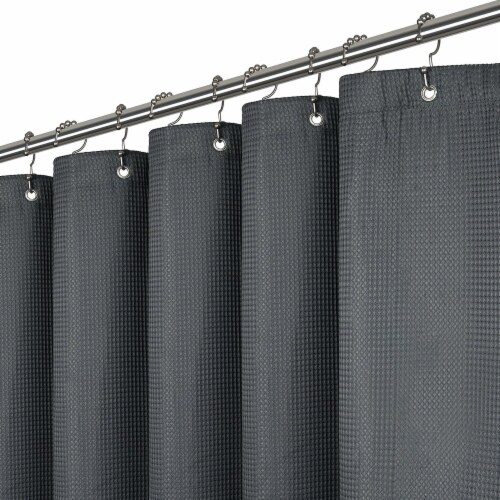 Waffle Weave Fabric Shower Curtain 72 Quot W X 84 H Gray Gerbes Super Markets