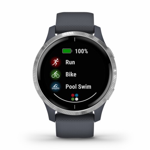 Garmin Venu GPS Smartwatch - Granite Blue/Silver Perspective: front