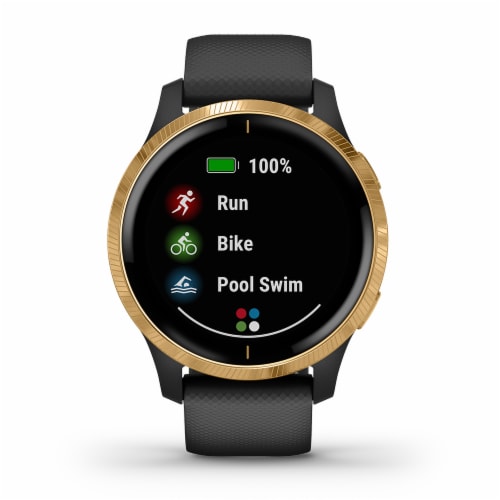 Garmin Venu GPS Smartwatch - Black/Gold Perspective: front