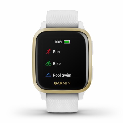 Garmin Venu Sq GPS Smartwatch - Light Gold/White Perspective: front