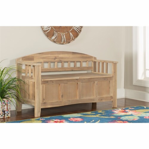 Linon Lottie Entryway Wood Storage Bench in Washed Natural, 1 - Kroger