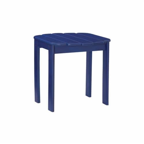 Linon Adirondack Wood Outdoor End Table in Blue Perspective: front