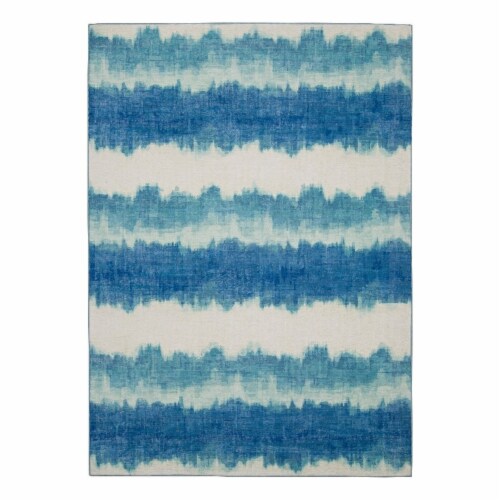 Linon Indoor Outdoor Washable Beck Polyester Accent 3'x5' Rug in Ivory and  Blue, 1 - Ralphs