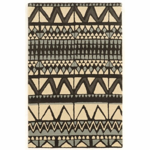 Linon Aspire Comp Hand Tufted Wool 5'x8' Rug in Ivory Perspective: front