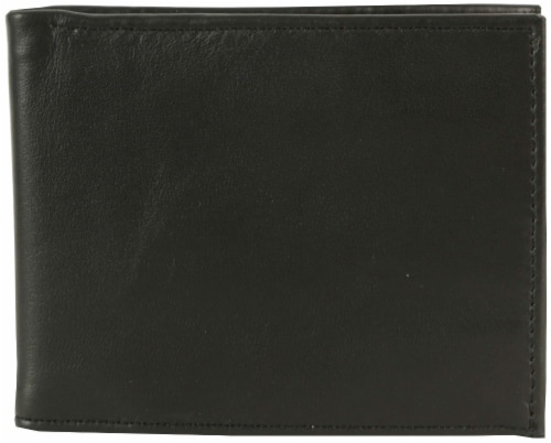 Action Imports Men's Leather Wallet - Black Perspective: front