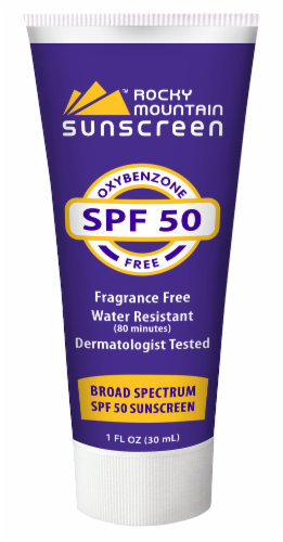 Rocky Mountain Fragrance Free Water Resistant Sunscreen SPF 50 Perspective: front