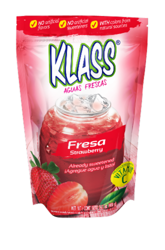 Klass® Fresa Strawberry Flavored Drink Mix Perspective: front