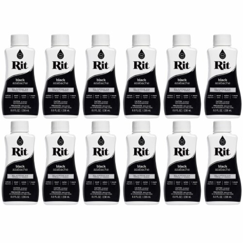 Rit Dye Black Azabache 88150 All Purpose Liquid Fabric Dye 8 oz 12 - Pack  96oz, 1 unit - Kroger