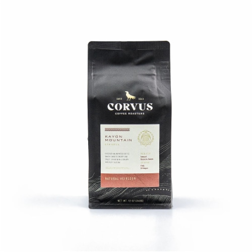 Corvus Coffee Roasters Kayon Mountain Whole Bean Coffee Perspective: front