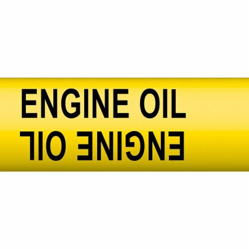 Brady Pipe Marker,Engine Oil,13/16in H,4/5in W 4180-A Perspective: front