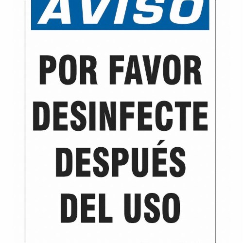 Condor Spanish Por Favor Desinfecte Sign,10  H  HWN838T1007 Perspective: front
