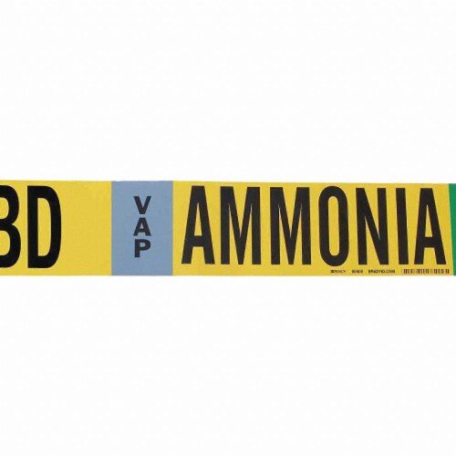 Brady Pipe Marker,Ammonia,2 1/4 in H,14 in W  90400 Perspective: front