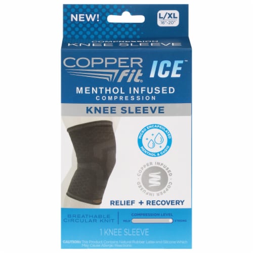 Copper Fit Ice Menthol Infused Knee Sleeve L XL QFC