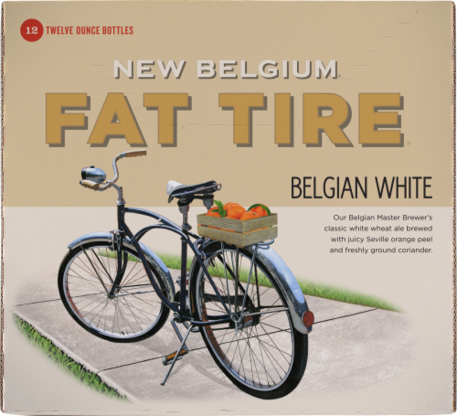 New Belgium Fat Tire Belgian White Beer Perspective: front