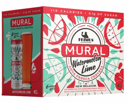 New Belgium Primus Mural Beer 6 Cans Perspective: front