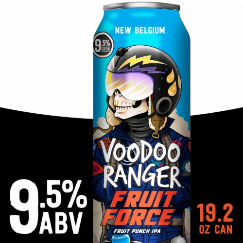 New Belgium Voodoo Ranger Fruit Force Hazy Punch IPA Beer Single Can Perspective: front