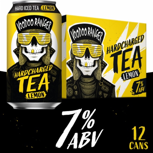 New Belgium Voodoo Ranger Hardcharged Lemon Hard Tea Perspective: front